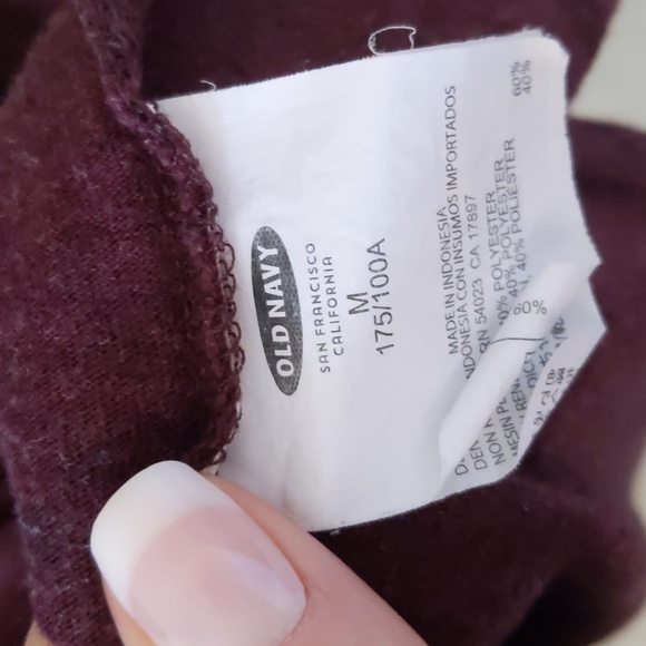 OLD Navy men's medium LS burgundy - Picture 5 of 5
